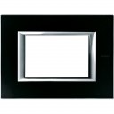 Axolute Italian standart RECTANGULAR glass black Frame - 3 modules