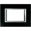 Bticino Axolute itāļu standarts RECTANGULAR glass black Rāmis - 3 moduļiod