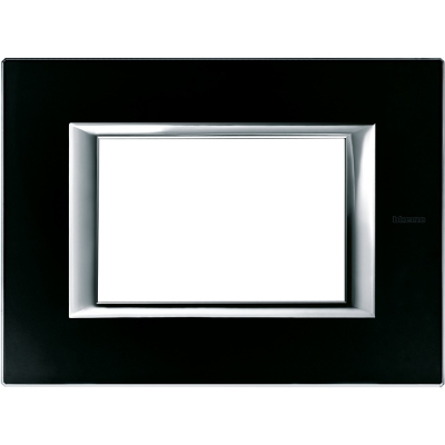 Bticino Axolute itāļu standarts RECTANGULAR glass black Rāmis - 3 moduļiod