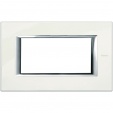 Axolute Italian standart RECTANGULAR white Limoges Frame - 4 modules