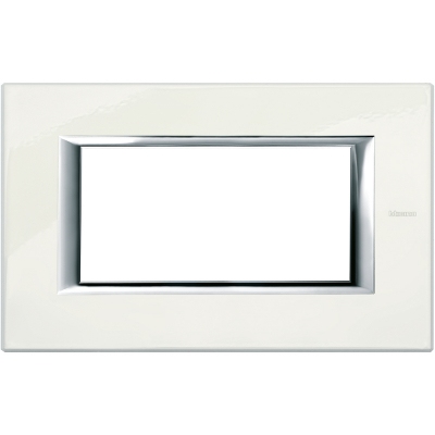 Axolute Italian standart RECTANGULAR white Limoges Frame - 4 modules