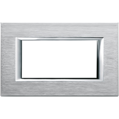 Axolute Рамка Итальянский стандарт RECTANGULAR brushed chrome - 4 модуля