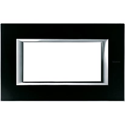 Bticino Axolute itāļu standarts RECTANGULAR glass black Rāmis - 4 moduļiod