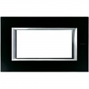 Bticino Axolute itāļu standarts RECTANGULAR glass black Rāmis - 4 moduļiod