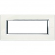 Axolute Italian standart RECTANGULAR white Limoges Frame 6 modules