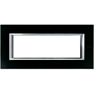 Bticino Axolute itāļu standarts RECTANGULAR glass black Rāmis 6mod