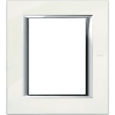 Axolute Italian standart RECTANGULAR white Limoges Frame 3 + 3 modules