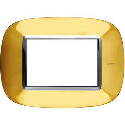Bticino Axolute itāļu standarts ELLIPTIC shiny gold Rāmis - 3 moduļiod