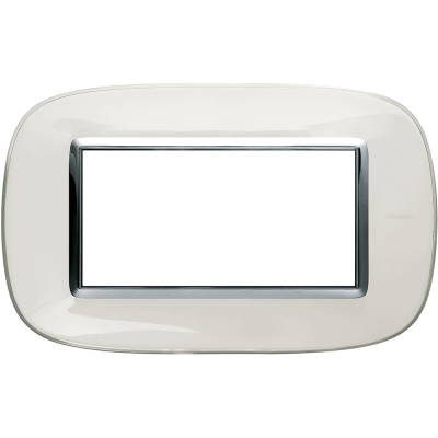 Axolute Рамка Итальянский стандарт ELLIPTIC liquid белая - 4 модуля