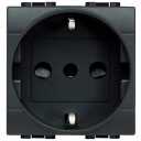 Bticino Living Light anthracite Socket - Italian standart - 2P+E and protected contacts
