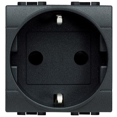 Bticino Living Light anthracite Socket 2P+E and protected contacts with screw terminals