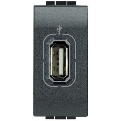Bticino Living Light антрацит Розетка USB - для передачи данных