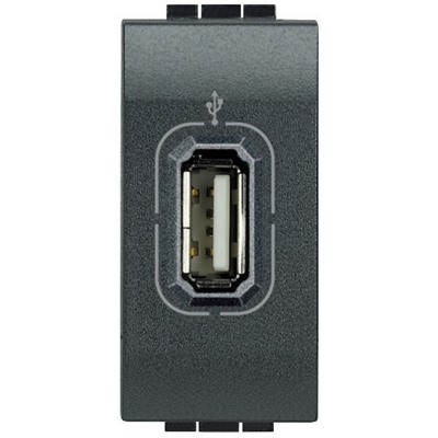 Bticino Living Light антрацит Розетка USB - для передачи данных