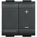 Bticino Living Light antracīts Tastdimmer 2 moduļi 300/600W (resistive / inductive)