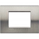 Bticino LivingLight Frame Italian standart Brushed steel 3- gang