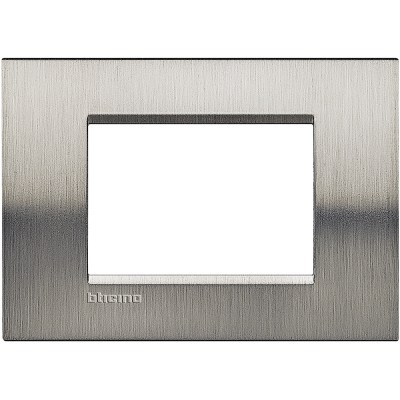 Bticino LivingLight Frame Italian standart Brushed steel 3- gang