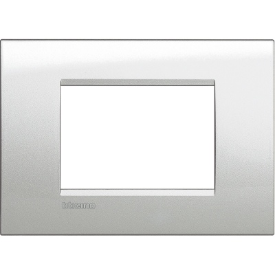 Bticino LivingLight Frame Italian standart Moonlight Silve 3- gang