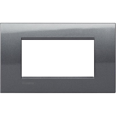 Bticino LivingLight Рамка Итальянский стандарт Steel 4- местная