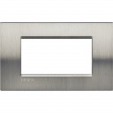 Bticino LivingLight Frame Italian standart Brushed steel 4- gang