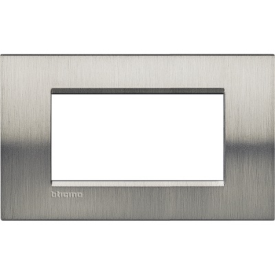 Bticino LivingLight Rāmis Itāļu standarts Brushed steel 4- vietīgs