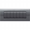 Bticino LivingLight Rāmis Itāļu standarts Steel 7- vietīgs