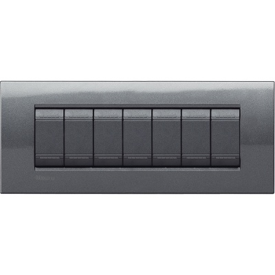 Bticino LivingLight Rāmis Itāļu standarts Steel 7- vietīgs