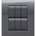 Bticino LivingLight Рамка Итальянский стандарт Steel 3 + 3- местная