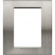 Bticino LivingLight Rāmis Itāļu standarts Brushed steel 3 + 3- vietīgs