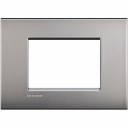Bticino LivingLight Рамка Итальянский стандарт Air Satin nickel 3- местная