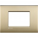 Bticino LivingLight Рамка Итальянский стандарт Air Satin gold 3- местная
