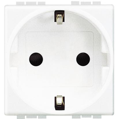 Bticino Living Light white Socket 2P+E and protected contacts with screw terminals