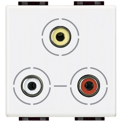 Bticino Living Light white Socket Audio RCAx3