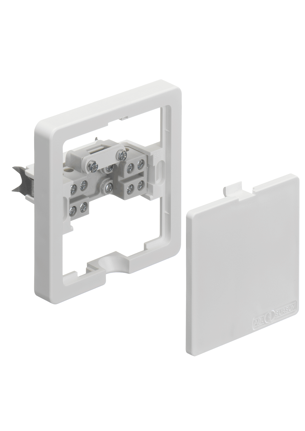 Dedicated socket, low-rise, claw mounted, flush mounted, white