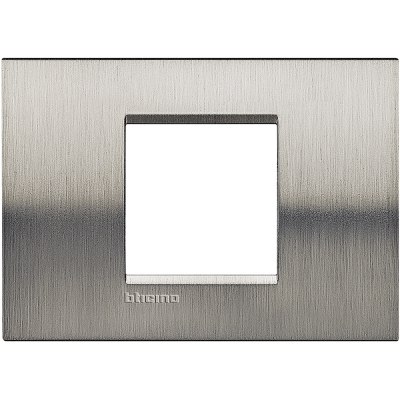 Bticino LivingLight Frame Italian standart Brushed steel 2- gang - wide