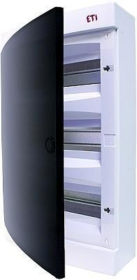 ECT36PT-s plastmasas sadalne sadalne 36 moduļi virsapmetuma, caurspīdīgas durvis , 28 PE / 4x6 N IP40
