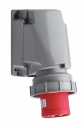 CEE wall-mounted appliance plug, IP67, 63A, 4-pole, 400V, 6h, red