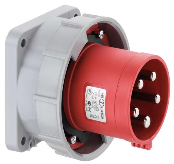 CEE appliance plug, straight, IP67, 125A, 5-pole, 400V, 6h, red