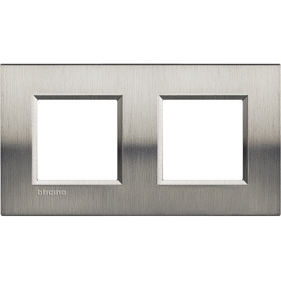 Bticino LivingLight Рамка Brushed steel 2- местная