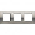 Bticino LivingLight Frame Brushed steel 3- gang