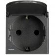 Axolute антрацит Розетка 2P+E. детская защита и крышка