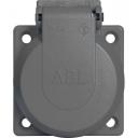 Rozete sadalēm IP54 2P+E pelēka (38x38)