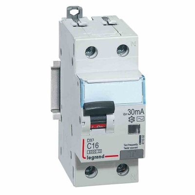 RCBO - DX? 6000 -10 kA -1P+N-230 V~ -16 A -30 mA -AC type -N right hand