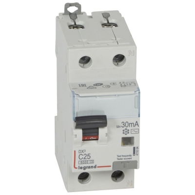 RCBO - DX? 6000 -10 kA -1P+N-230 V~ -25 A -30 mA -AC type -N right hand