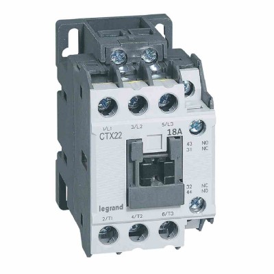 3-pole contactors CTX? 22 - 18 A - 230 V~ - 1 NO + 1 NC - screw terminals