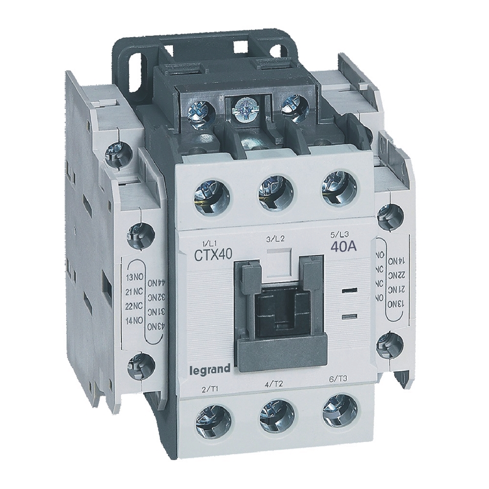 3-pole contactors CTX? 40 - 40 A - 230 V~ - 2 NO + 2 NC - screw terminals