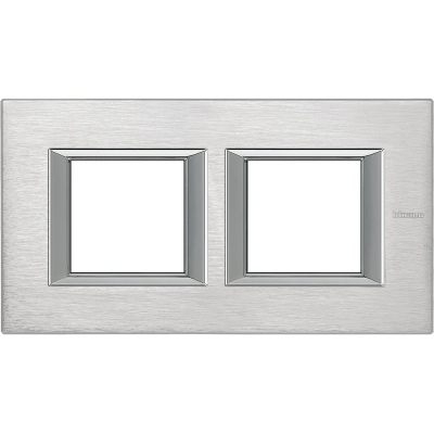 Axolute Рамка RECTANGULAR brushed chrome 2 местная