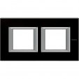 Bticino Axolute  RECTANGULAR black glass Rāmis 2 vietigs