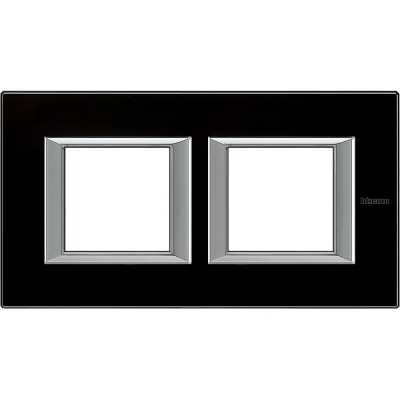 Axolute Рамка RECTANGULAR black glass 2 местная