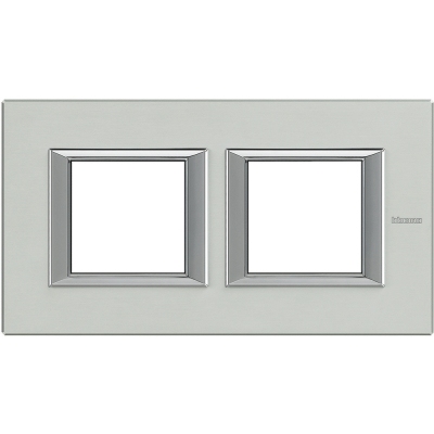 Axolute Рамка RECTANGULAR brushed aluminuminium 2 местная