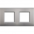 Bticino LivingLight Rāmis AIR Satin nickel 2- vietīgs